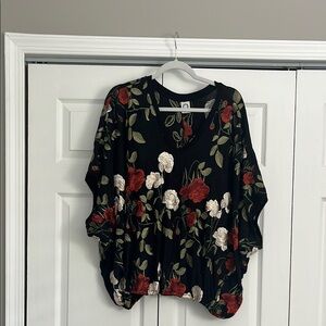 Red and White Oversized Boxy Blouse